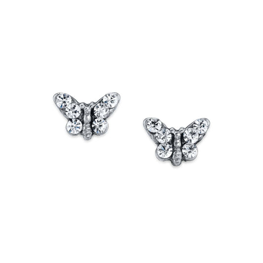Petite Crystal Butterfly Stud Earrings