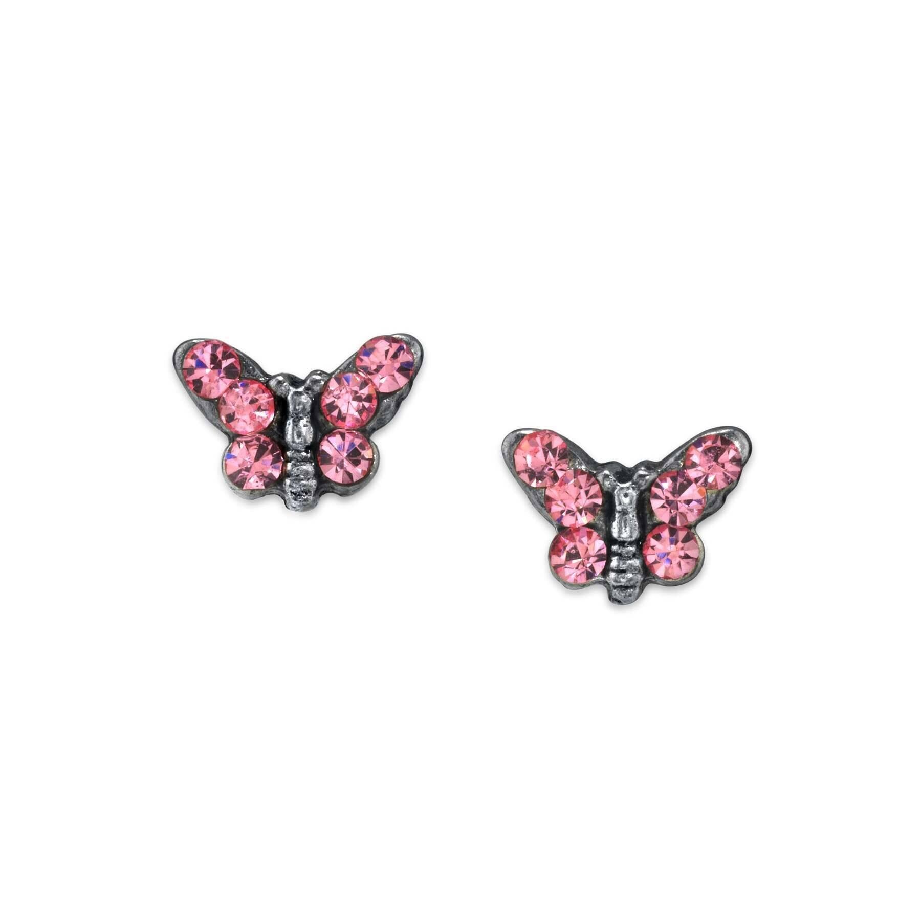 Petite Crystal Butterfly Stud Earrings