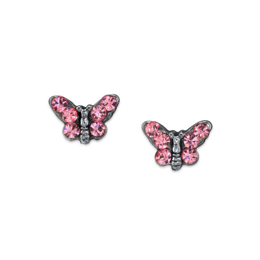 Petite Crystal Butterfly Stud Earrings