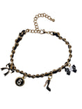 Load image into Gallery viewer, Black and Gold Chain Charms Dog Necklace
