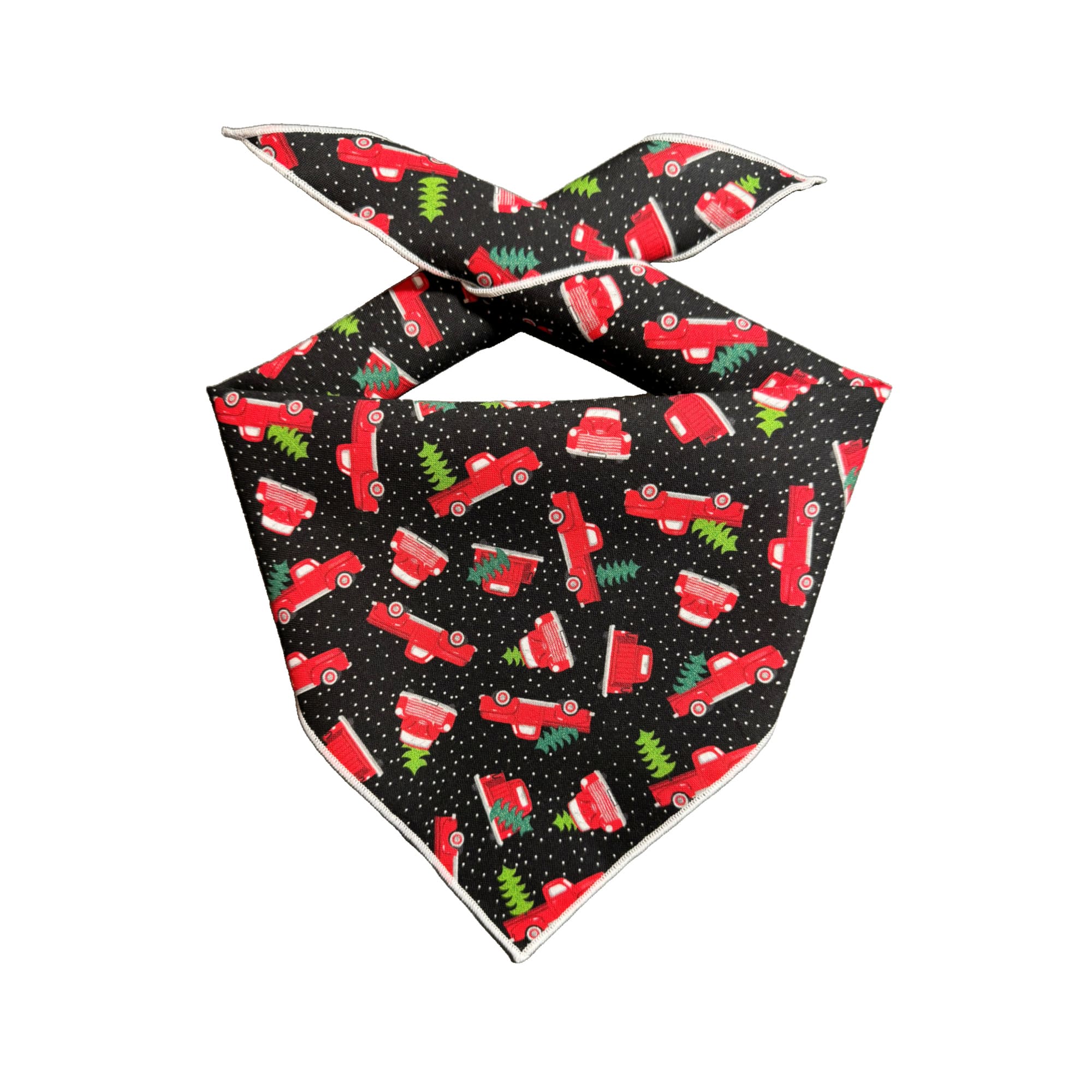 Christmas Bandana | Holiday Bandana | Red Trucks | Winter Bandana - Southlake Paws