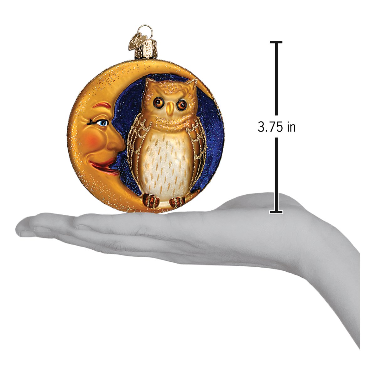 Owl In Moon Ornament - Southlake Paws