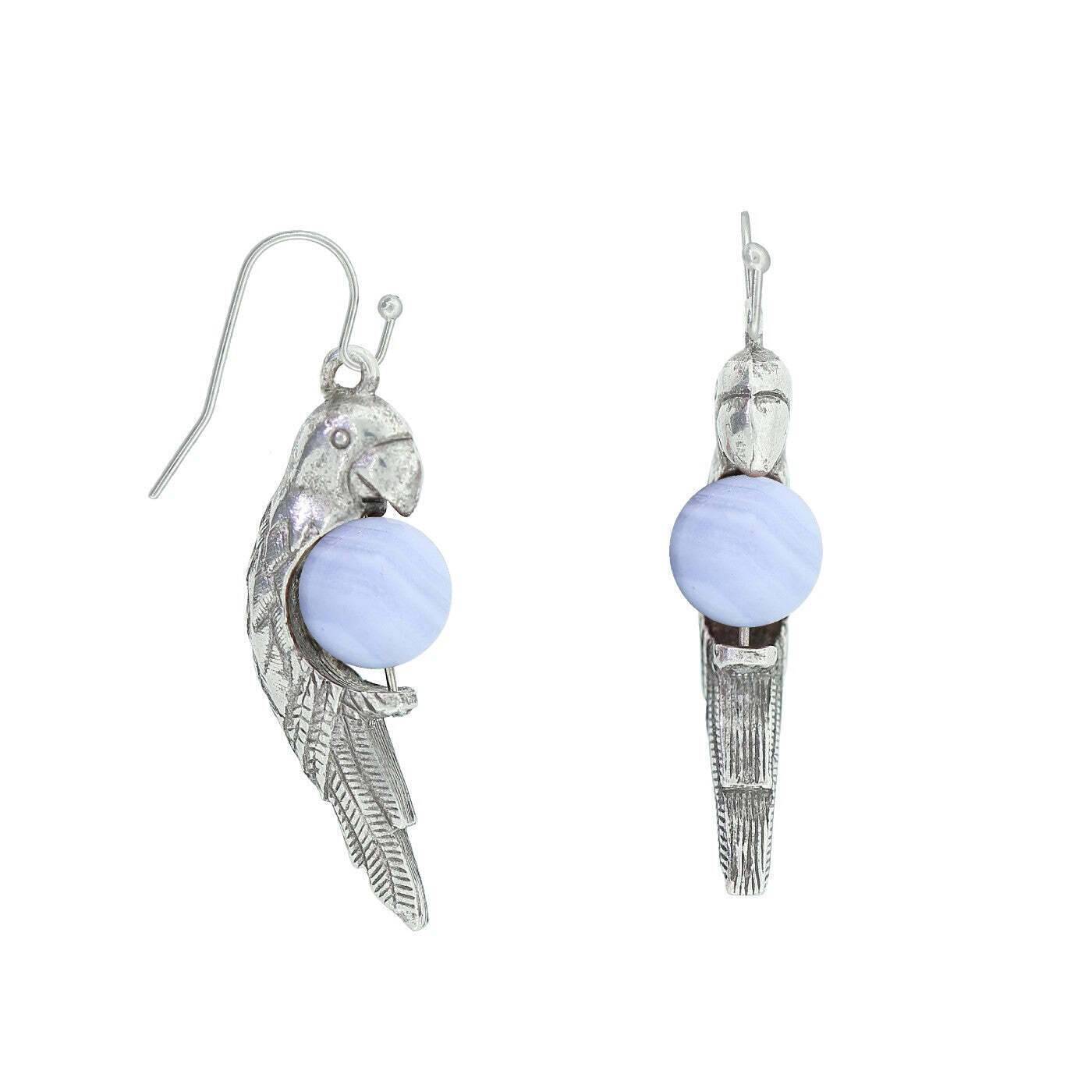 Neotropic Exotic Parrot And Gemstone Drop Earrings