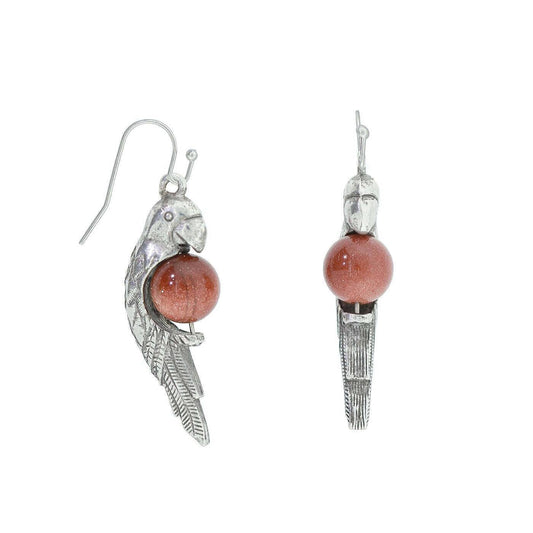 Neotropic Exotic Parrot And Gemstone Drop Earrings