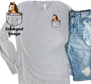 People Tee | People Shirts | Printed Tshirt | Human Dog Gear | Dog Lover | Long Sleeve | HORSE POCKET SHIRT