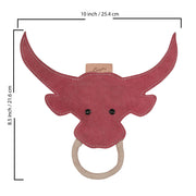 ExionPro Natural Leather Bull Dog Toy with Non Toxic Fiber Stuffing- Pink Color