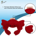 Load image into Gallery viewer, ExionPro Natural Leather Crab Dog Toy with Non Toxic Fiber Stuffing- Red Color
