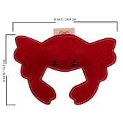 ExionPro Natural Leather Crab Dog Toy with Non Toxic Fiber Stuffing- Red Color