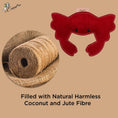 Load image into Gallery viewer, ExionPro Natural Leather Crab Dog Toy with Non Toxic Fiber Stuffing- Red Color
