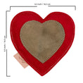 Load image into Gallery viewer, ExionPro Natural Leather Heart Dog Toy with Non Toxic Fiber Stuffing - Red Color
