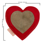 ExionPro Natural Leather Heart Dog Toy with Non Toxic Fiber Stuffing - Red Color