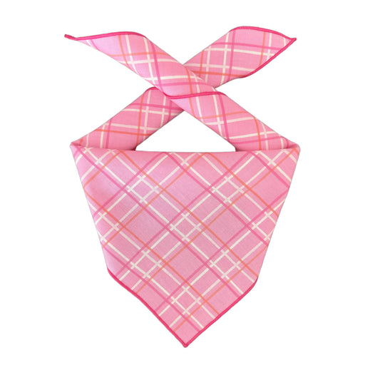 Spring Bandana, Spring Plaid Dog Bandana, Red, Pink, Easter - Southlake Paws