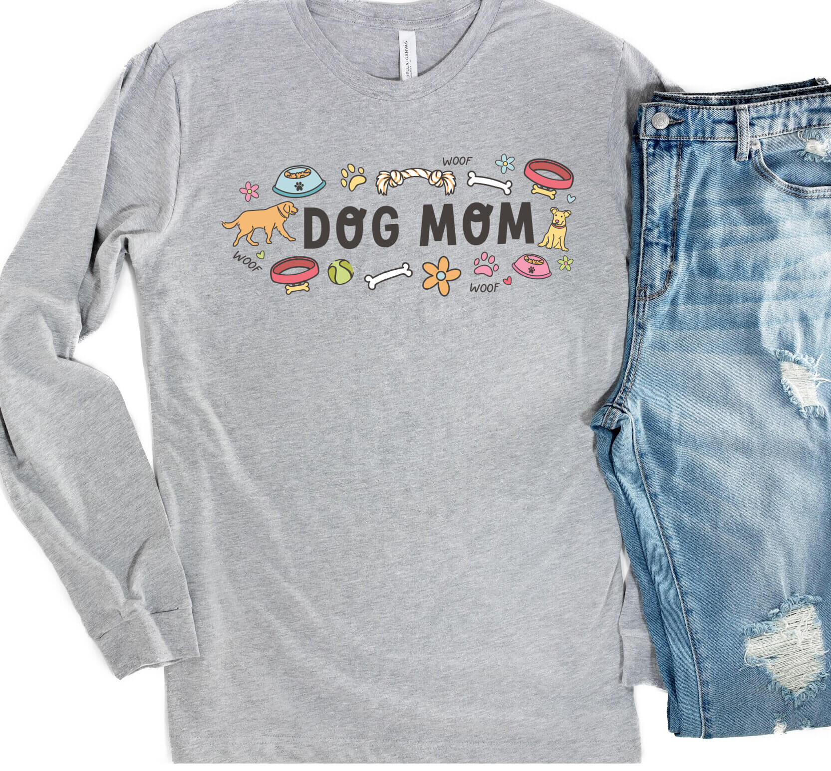 Dog Mom Shirt | People Tee | People Shirts | Printed Tshirt | Human Dog Gear | Dog Lover | Long Sleeve | DOG MOM SHIRT - Southlake Paws