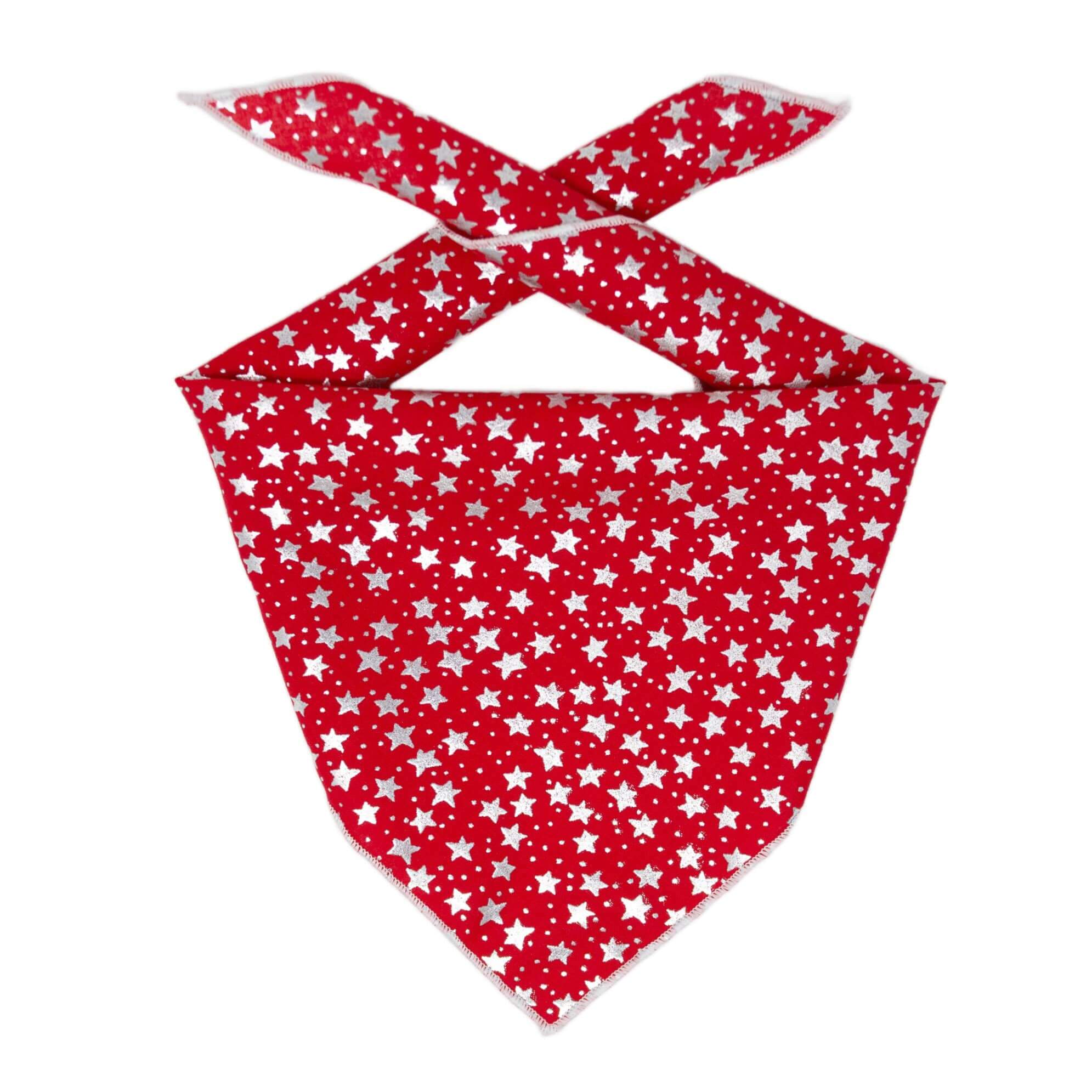 Patriotic Bandana | 4th of July | Memorial Day Bandana | USA | Silver Stars - Southlake Paws