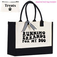 Load image into Gallery viewer, Tote Bag | 10 oz. Canvas Tote |  | 2 PC Dog Tote | Dog Lover Gift | RUNNING ERRANDS + Treat Dealer Small Bag - Southlake Paws
