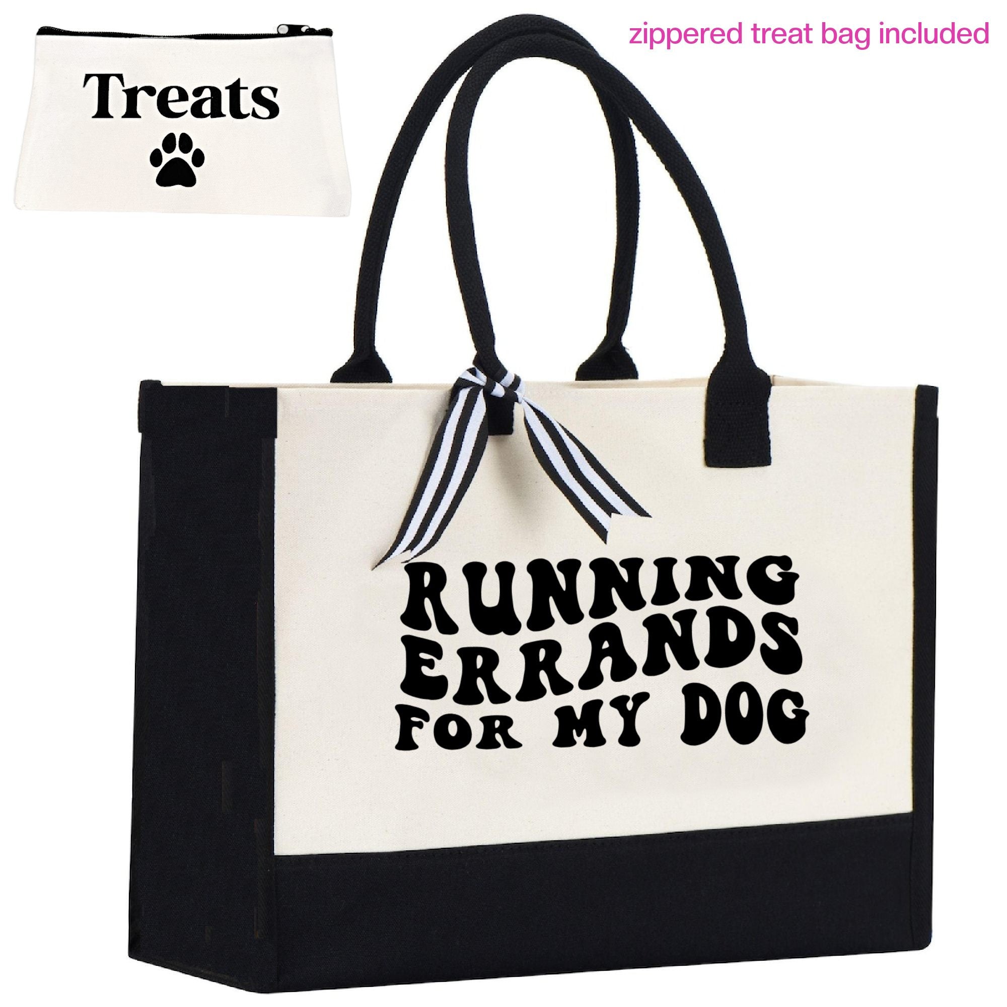 Tote Bag | 10 oz. Canvas Tote |  | 2 PC Dog Tote | Dog Lover Gift | RUNNING ERRANDS + Treat Dealer Small Bag - Southlake Paws