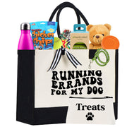 Tote Bag | 10 oz. Canvas Tote |  | 2 PC Dog Tote | Dog Lover Gift | RUNNING ERRANDS + Treat Dealer Small Bag