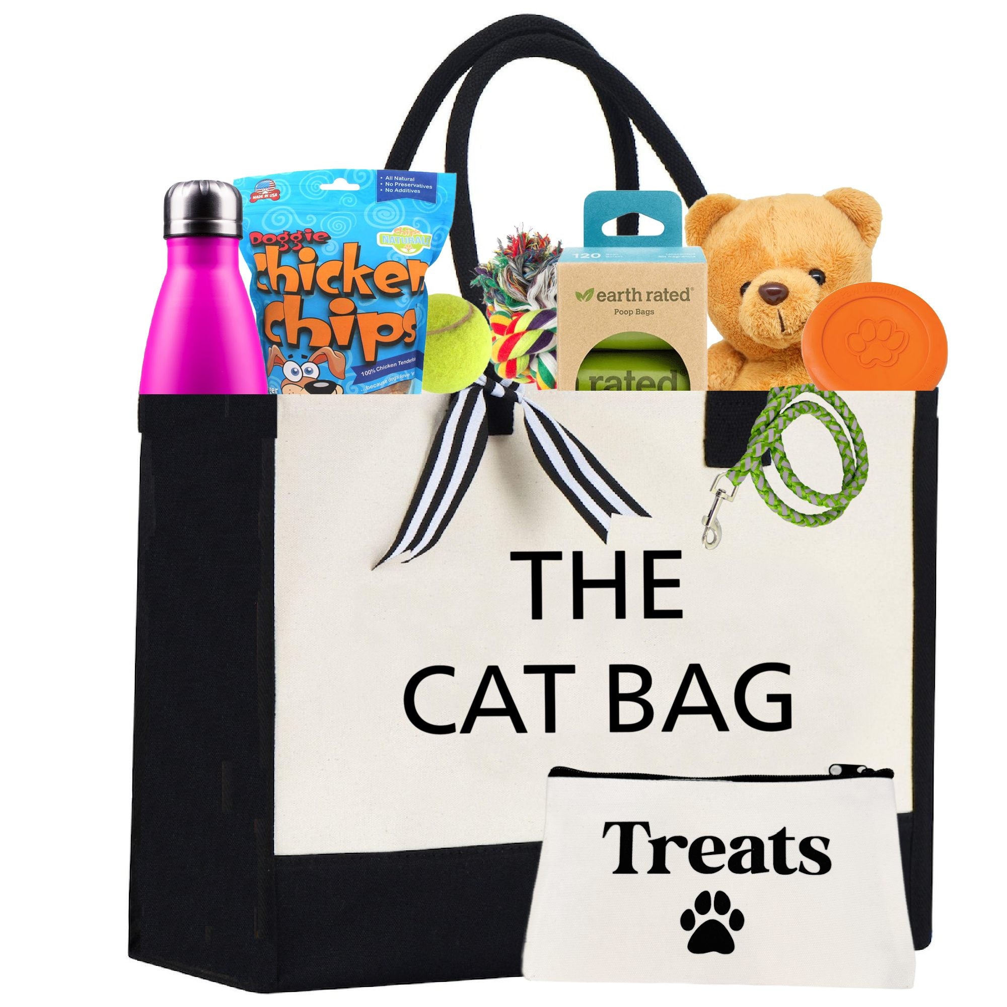 Tote Bag | 10 oz. Canvas Tote |  | 2 PC Cat Tote | Cat Lover Gift | THE CAT BAG + Treat Dealer Small Bag - Southlake Paws