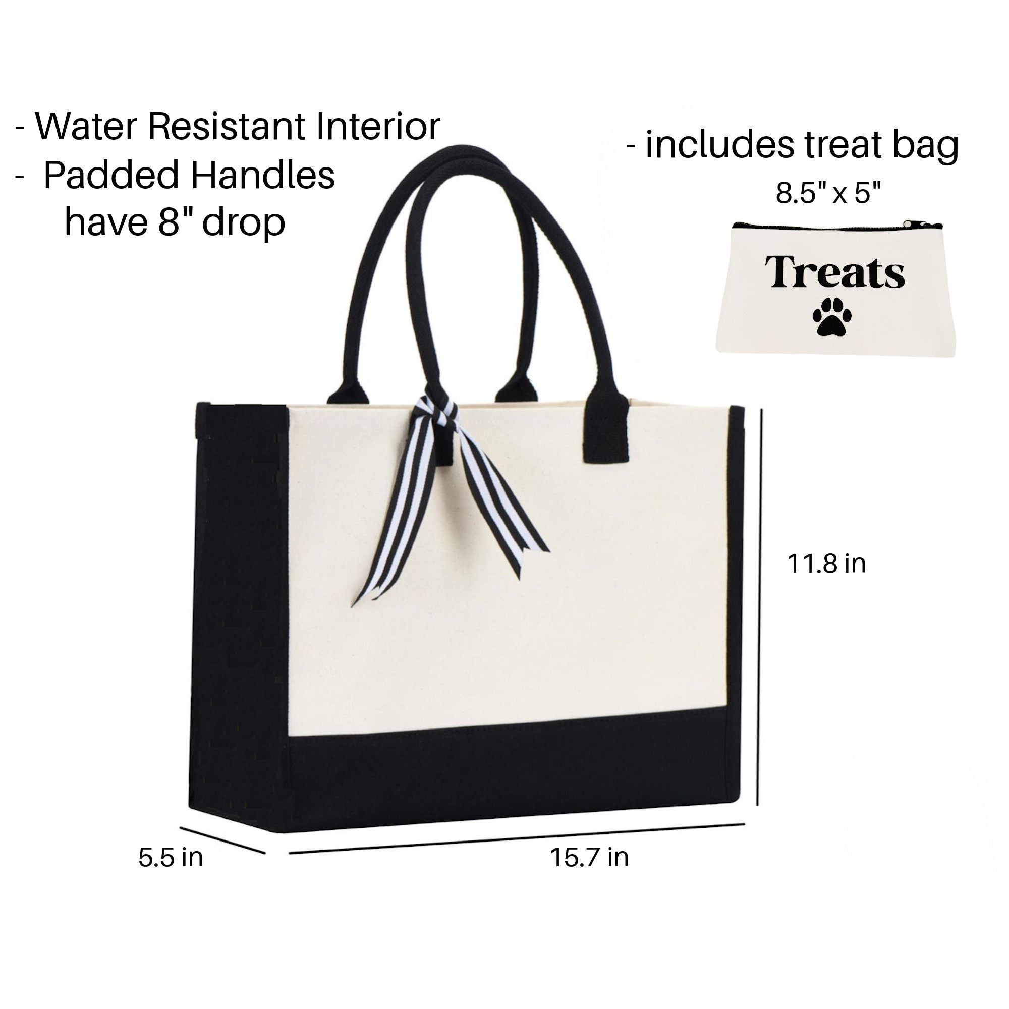 Tote Bag | 10 oz. Canvas Tote |  | 2 PC Cat Tote | Cat Lover Gift | THE CAT BAG + Treat Dealer Small Bag
