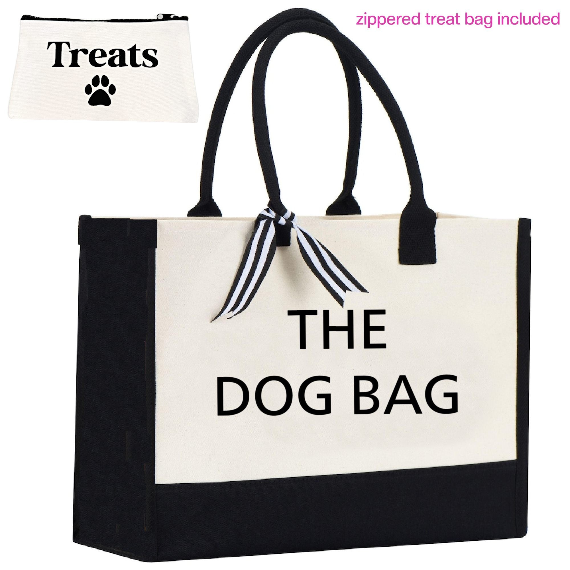 Tote Bag | 10 oz. Canvas Tote |  | 2 PC Dog Tote | Dog Lover Gift | THE DOG BAG + Treat Dealer Small Bag - Southlake Paws