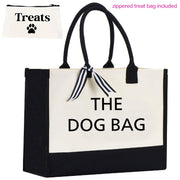 Tote Bag | 10 oz. Canvas Tote |  | 2 PC Dog Tote | Dog Lover Gift | THE DOG BAG + Treat Dealer Small Bag