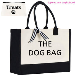 Tote Bag | 10 oz. Canvas Tote |  | 2 PC Dog Tote | Dog Lover Gift | THE DOG BAG + Treat Dealer Small Bag