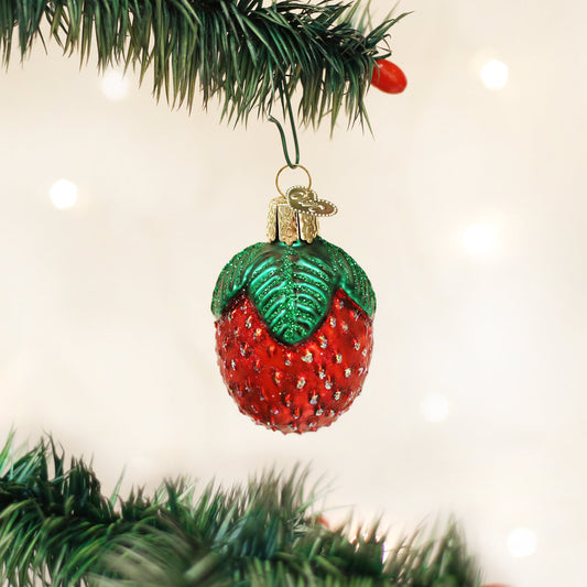 Sparkling Strawberry Ornament - Southlake Paws