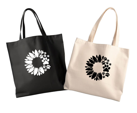 Tote Bag | Canvas Tote | WOVEN WEB HANDLES 12 oz Canvas |  Sunflower