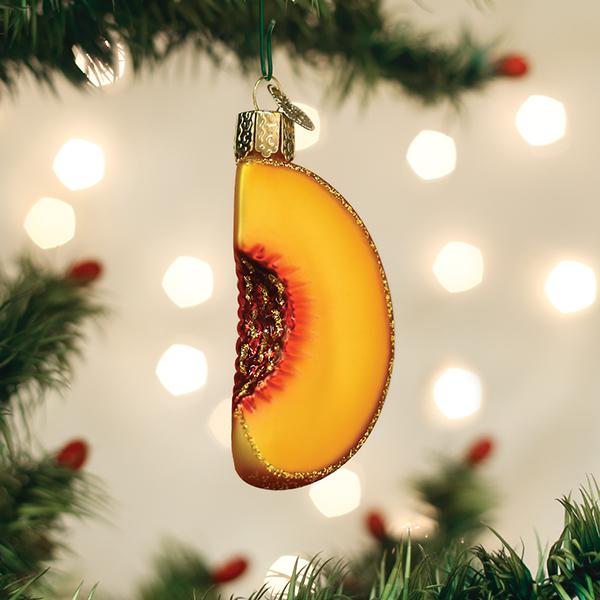Peach Slice Ornament - Southlake Paws