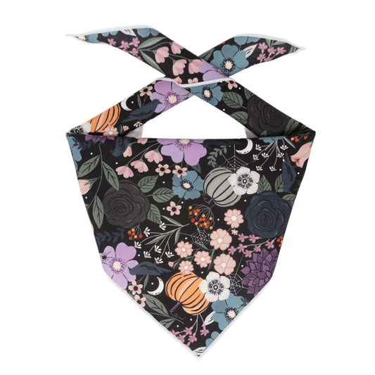 Halloween Bandana | Halloween Dog Bandana | Flowers, Pumpkins, Web - Southlake Paws
