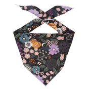 Halloween Bandana | Halloween Dog Bandana | Flowers, Pumpkins, Web