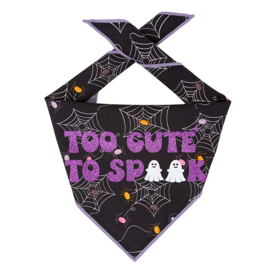 Halloween Bandana | Halloween Dog Bandana | Black Spider Web | TOO CUTE TO SPOOK - Southlake Paws
