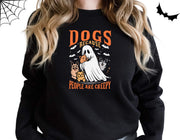 Halloween Shirt | Sweatshirt | Unisex Crew Neck | Crewneck Sweatshirt | Dog Lover | CREW HALLOWEEN DOGS BECAUSE PEOPLE ARE CREEPY