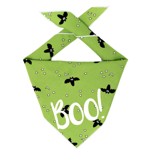 Halloween Bandana | Halloween Dog Bandana | Bats | Green Bandana | BOO - Southlake Paws