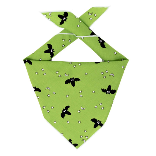 Halloween Bandana | Halloween Dog Bandana | Green with Bats - Southlake Paws