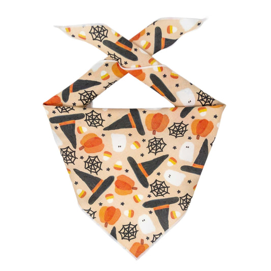 Fall Halloween Bandana | Fall Dog Bandana | Ghost, Pumpkins - Southlake Paws