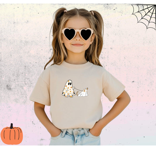 Kids Shirts | Youth Shirt | Children Shirts | Girl's Shirt | Boy's Shirt | Halloween Printed Tshirt | Kids Tees | Kids Fall Tops | Kids Graphic Tees | Kids Halloween Ghost Walking Dog Shirt - Southlake Paws