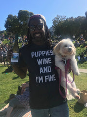 Puppies, Wine and I'm Fine  | Uni-Sex Crewneck Tee