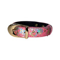 Load image into Gallery viewer, XS/S 7”-14” Bubblegum Pink/Gold/Silver Art Deco Custom Snake Collar/Custom Gold Italian Hardware
