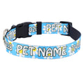 Load image into Gallery viewer, Personalized Blue Daisy Dog Collar
