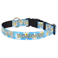 Load image into Gallery viewer, Personalized Blue Daisy Dog Collar
