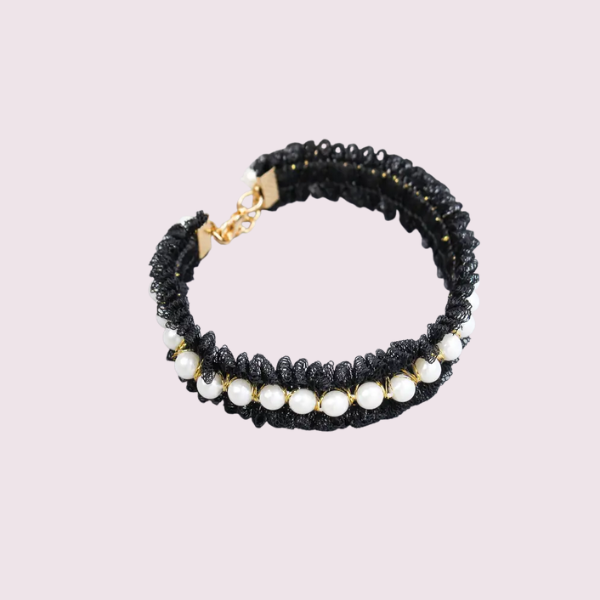 Pearl and Tweed Collar