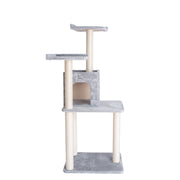 GleePet GP78571022 57-Inch Cat Tree In Silver Gray With Two-Door Condo