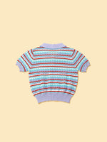 Pet & Me Spring Summer Lavender Crochet Short Sleeve Polo Shirt 