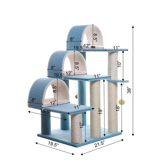 Armarkat Cat Furniture B3803 - 38-Inch - Sky/Blue