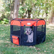 Armarkat PP002R-M Portable Pet Playpen In Black and Red Combo