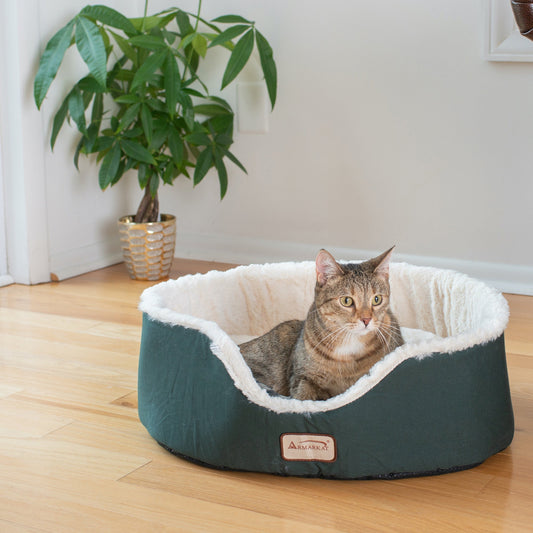 Armarkat Cat Bed - Green/Ivory