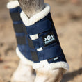 Load image into Gallery viewer, Southlake Paws Blue Astra Saddle Pad Set featuring a navy blue design with soft fleece lining and adjustable straps.
