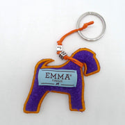 Custom dog keychain in Casentino fabric