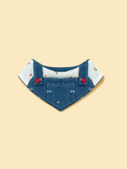Reversible Denim Cherry Overalls Pet Bandana 